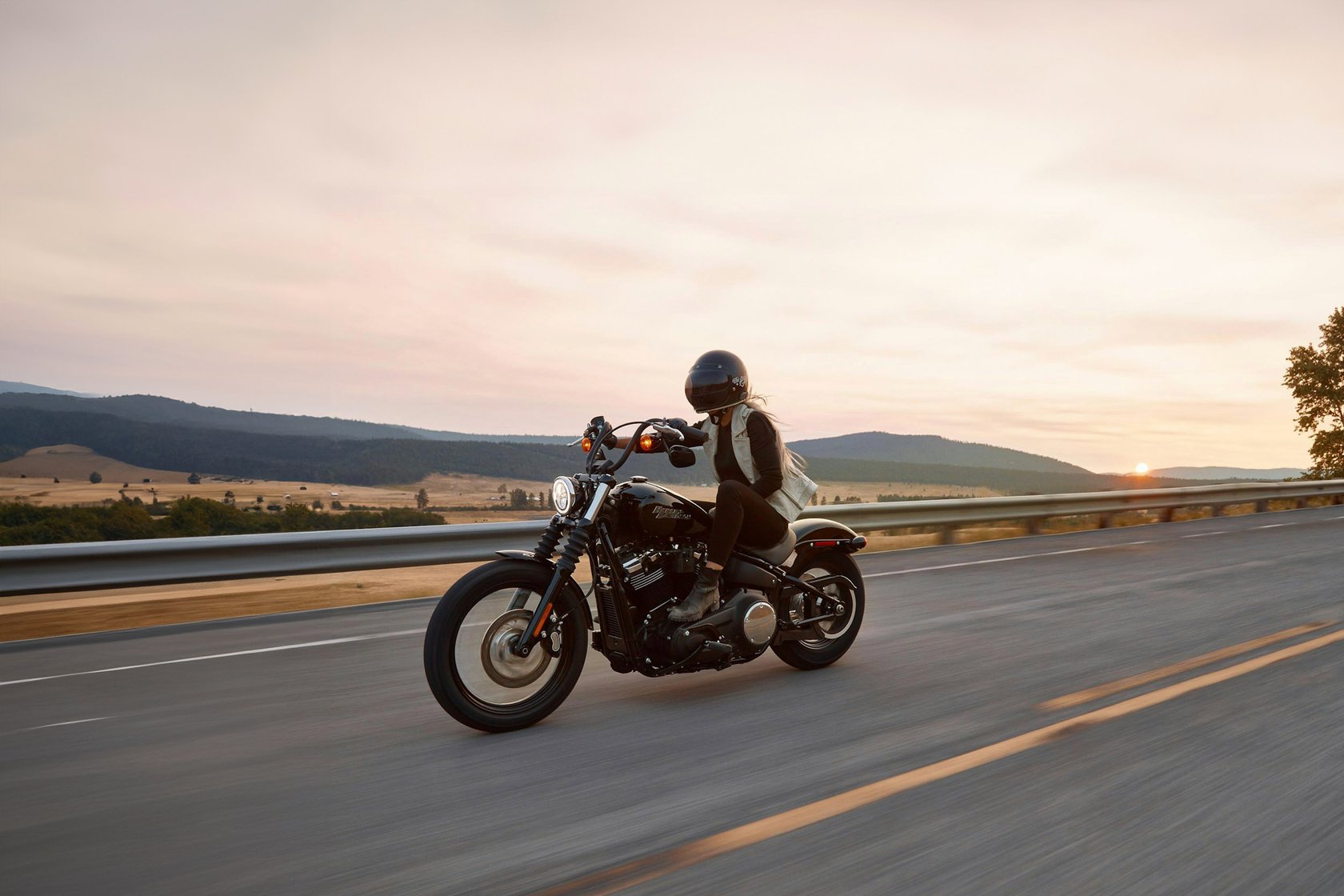 Riding a Harley-Davidson