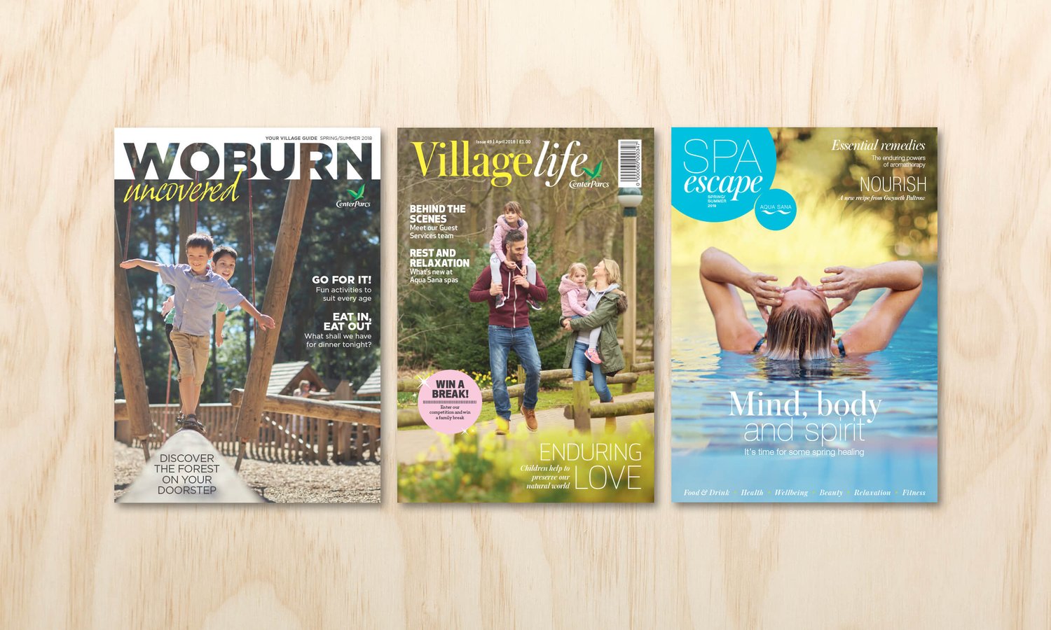 Threw magazine covers for Center Parcs produced by Dialogue
