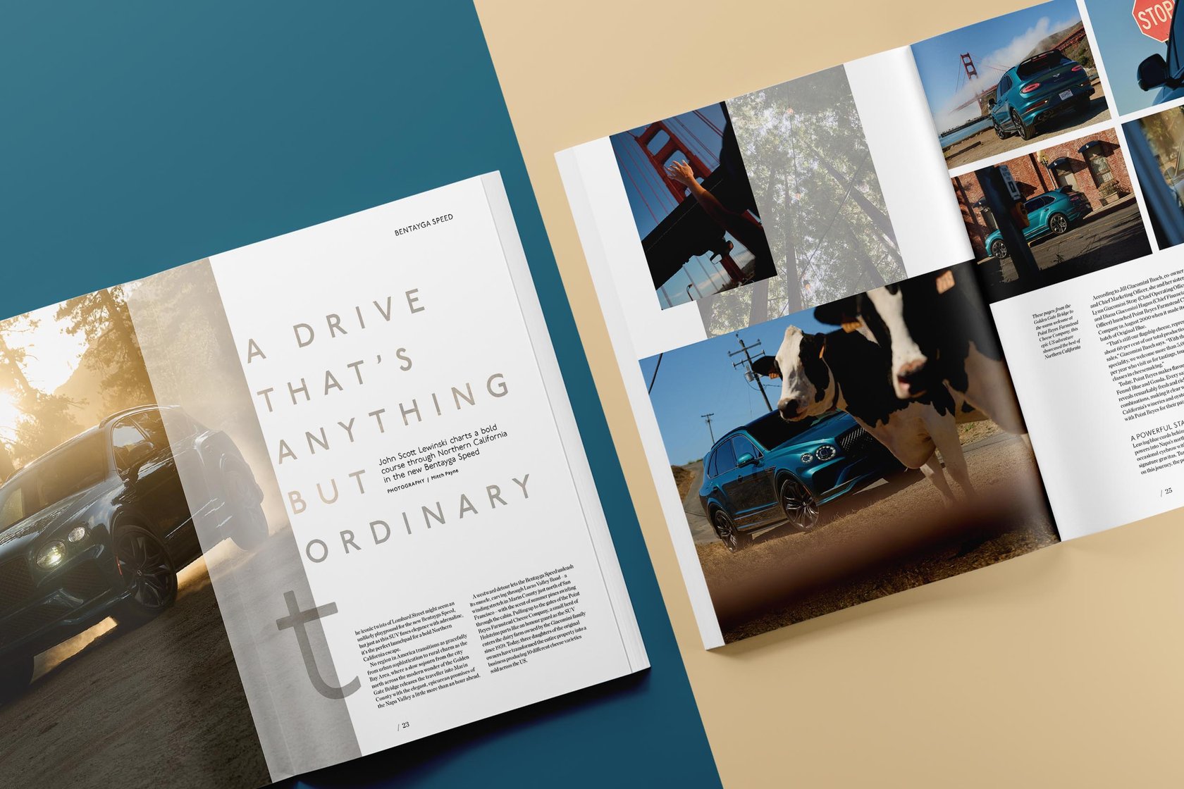 Bentley Magazine spread featuring a Bentayga