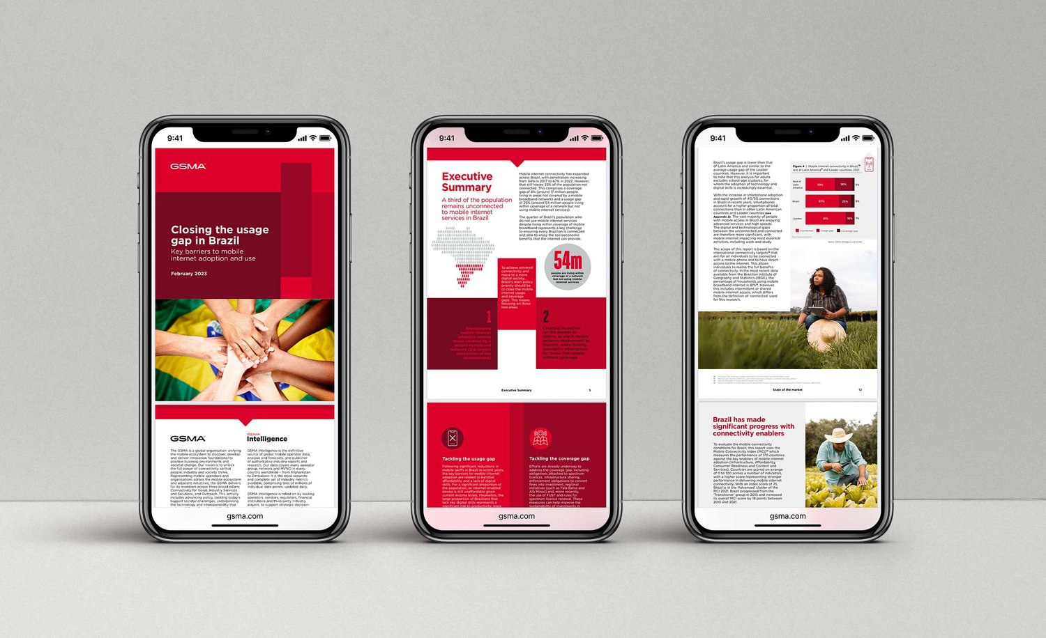 GSMA report on a mobile screen