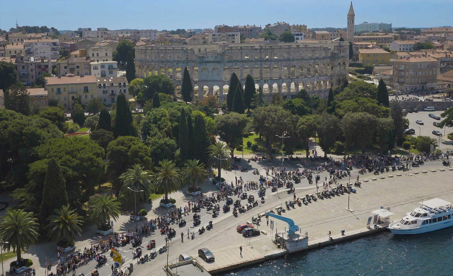 Shot of a Harley Owners Group event