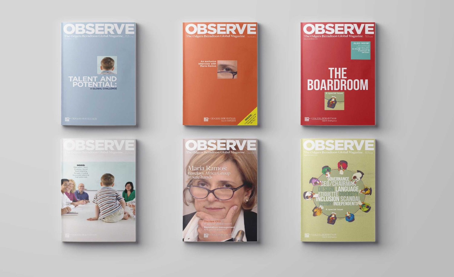 Selection of Observe magazine covers