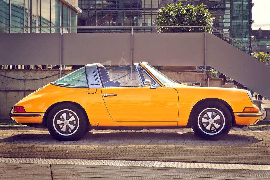 Vintage orange Porsche