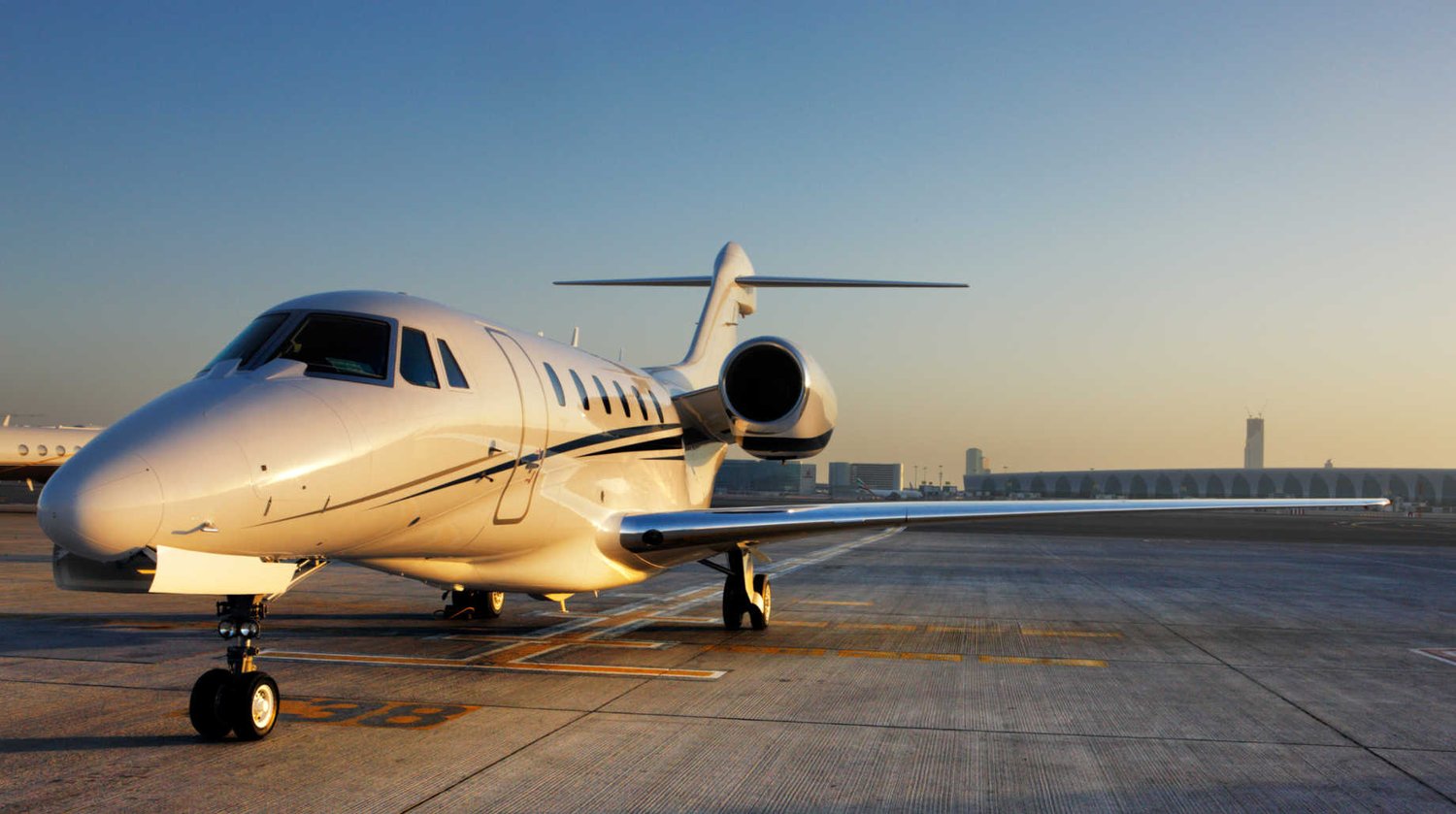 Private jet at airport