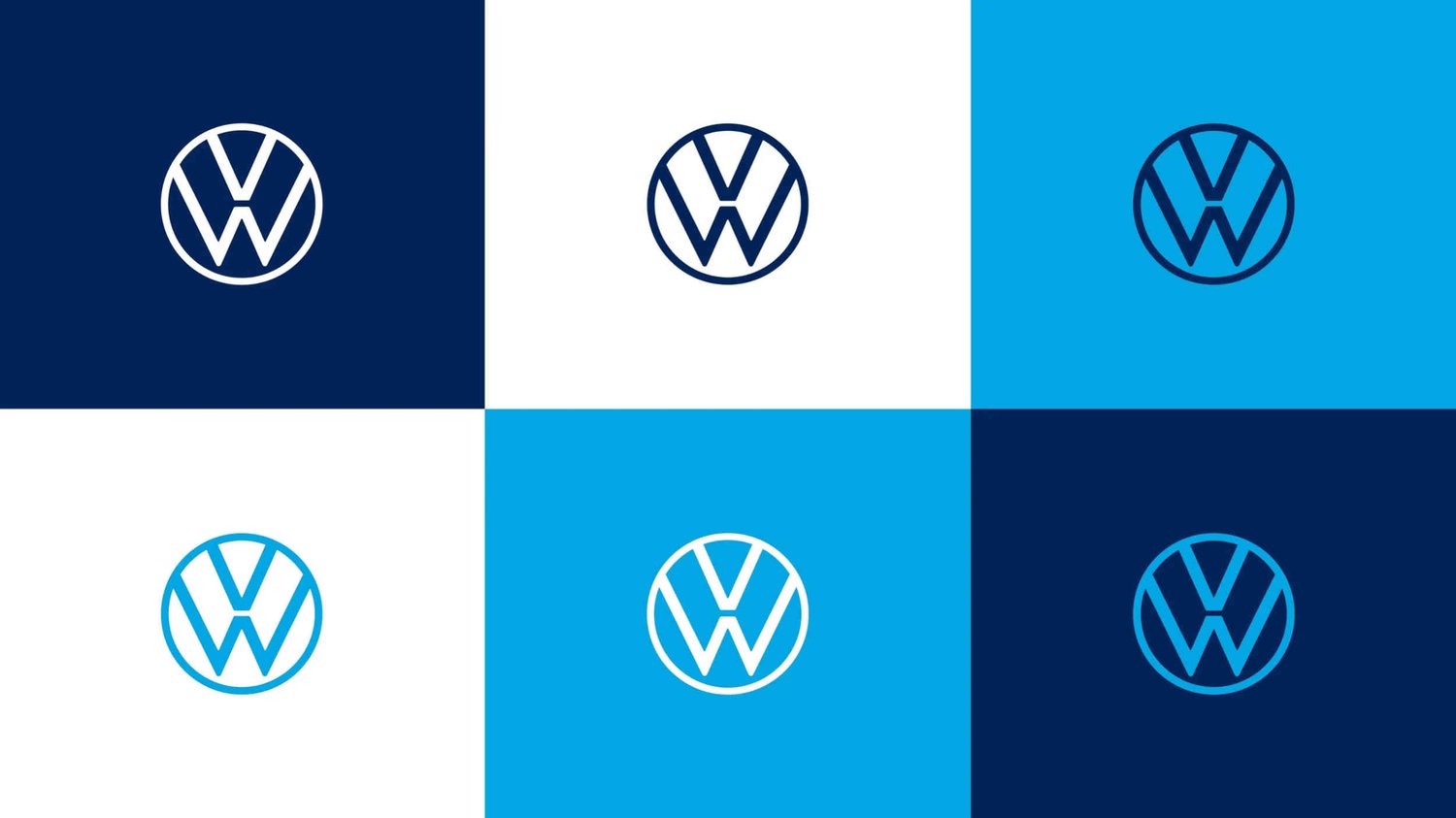 Volkswagen launch rebrand, series of Volkswagen logos