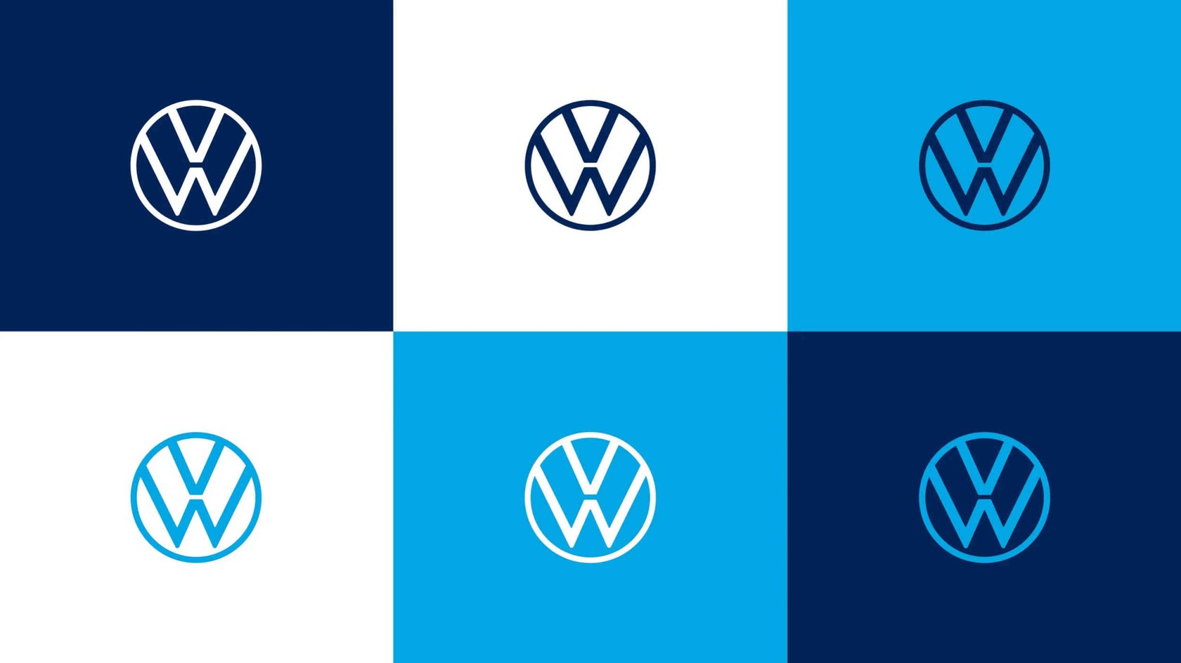 Volkswagen launch rebrand, series of Volkswagen logos
