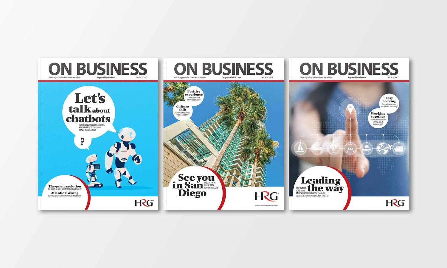 Set of 'On Business' magazine covers