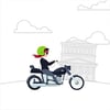 Animation of Dialogue agency director on motorbike