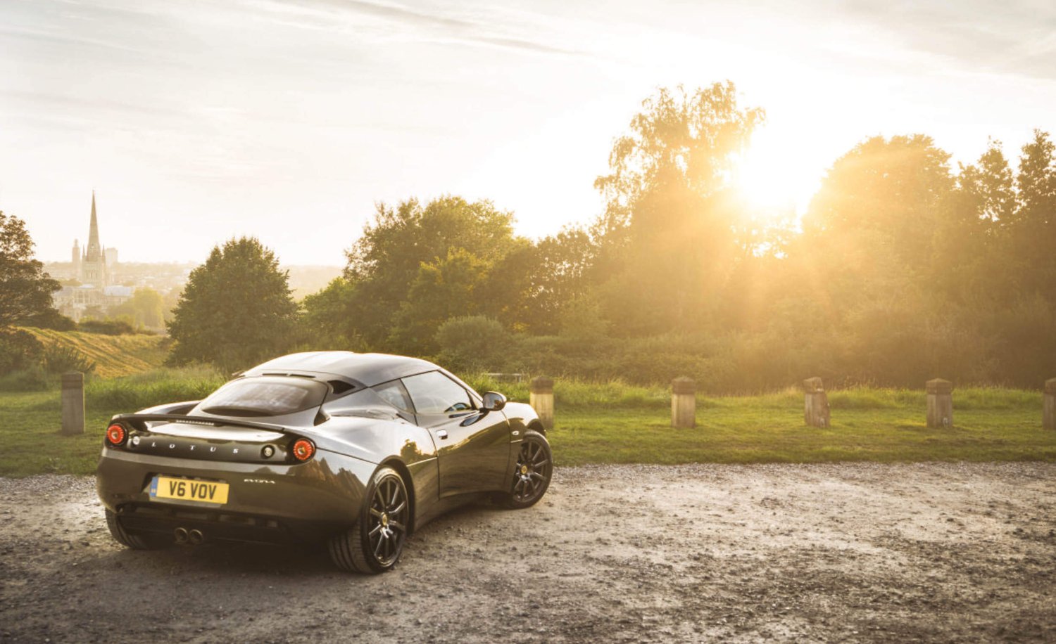 A Lotus car in the sun.