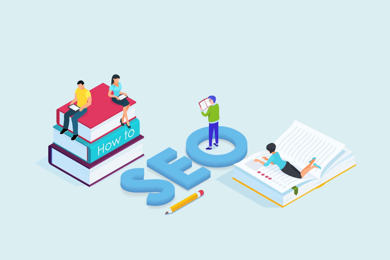 Books with SEO in mind, people reading