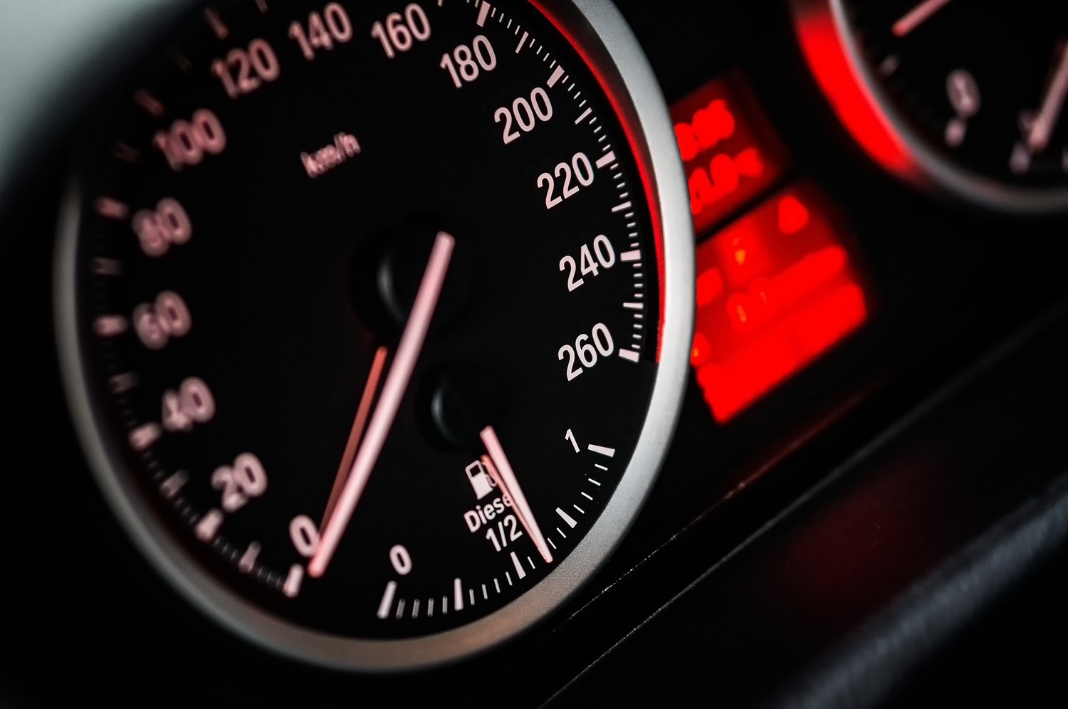 Speedometer in car