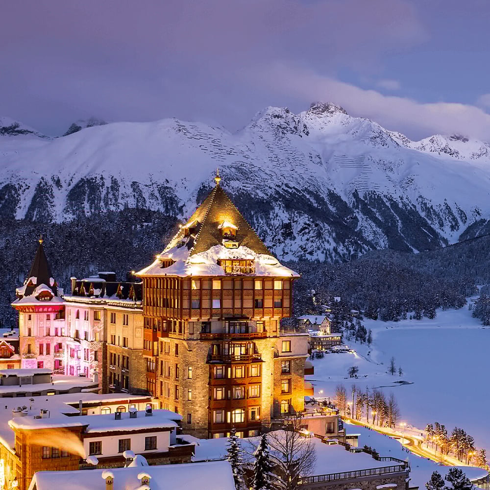 Luxury Badrutt's Palace Hotel in the mountains