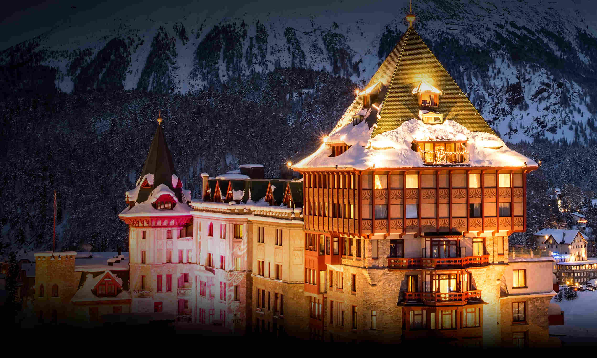 Luxury Badrutt’s Palace Hotel in the mountains